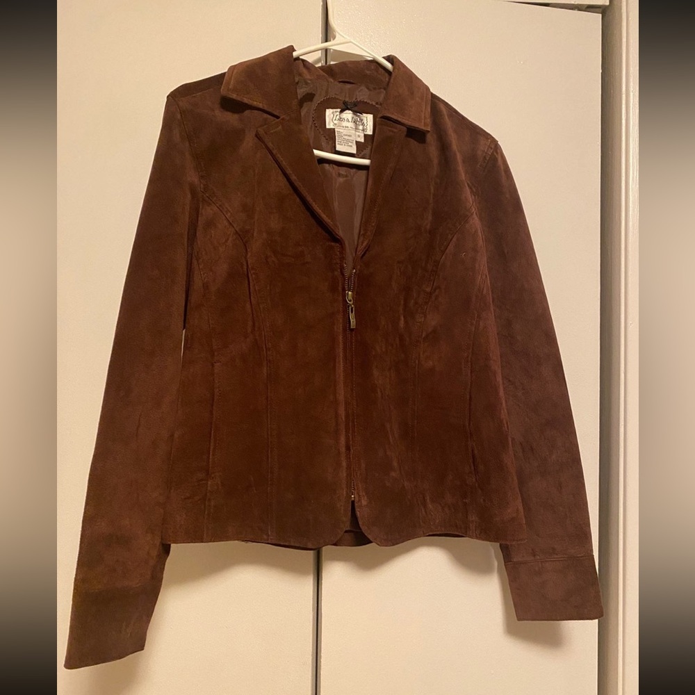Vintage, live a little, leather zip jacket, S